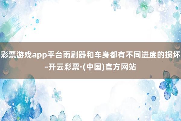 彩票游戏app平台雨刷器和车身都有不同进度的损坏-开云彩票·(中国)官方网站