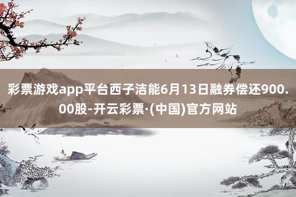 彩票游戏app平台西子洁能6月13日融券偿还900.00股-开云彩票·(中国)官方网站