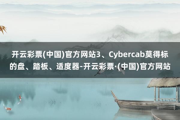 开云彩票(中国)官方网站3、Cybercab莫得标的盘、踏板、适度器-开云彩票·(中国)官方网站