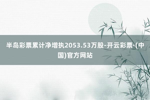 半岛彩票累计净增执2053.53万股-开云彩票·(中国)官方网站