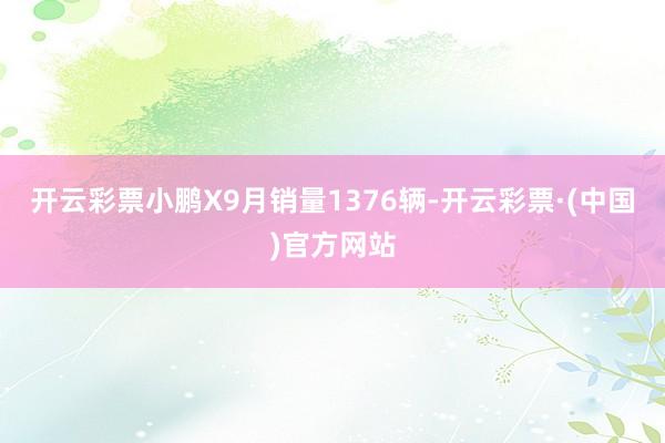 开云彩票小鹏X9月销量1376辆-开云彩票·(中国)官方网站